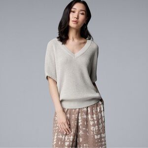 Simply Vera Vera Wang Hammock NWT V-Neck Sweater Tee Size: S